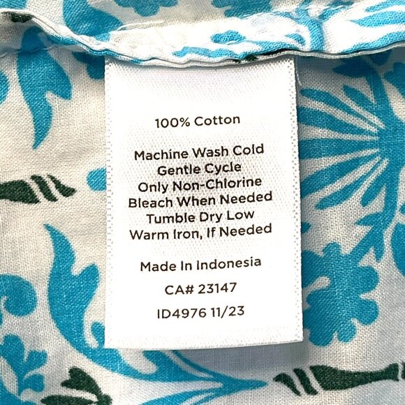 Talbots Button Up Shirt sz L Long Sleeve Cotton Floral Career Office Mature - Picture 7 of 10